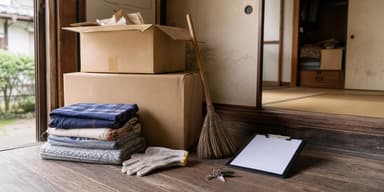愛知の住宅街に立つ古い住まいと家じまいの費用を考えるイメージ