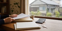 空き家の売却と税金の書類を確認する様子