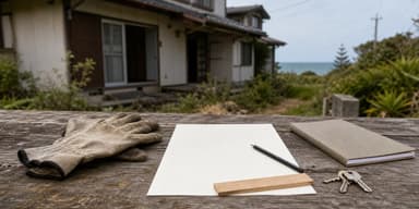 千葉県の湾岸エリアと房総の住宅地にある空き家の解体をイメージした写真