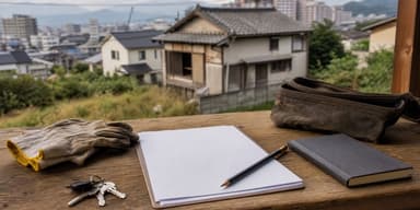 福岡市の住宅街と筑豊・筑後の郊外の住宅地にある空き家の解体をイメージした写真