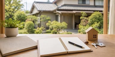 高齢の親の実家と、処分の時期を家族で考えるイメージ