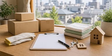東京の住宅街に立つ空き家と家じまいの費用を考えるイメージ