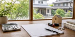 空き家の名義変更手続きと登記書類、印鑑をイメージした写真