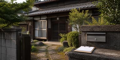 遠方の空き家管理と点検をイメージした日本家屋の玄関まわりの写真