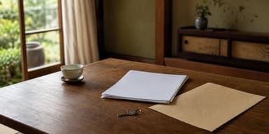一人で実家の書類を整理する様子をイメージした写真