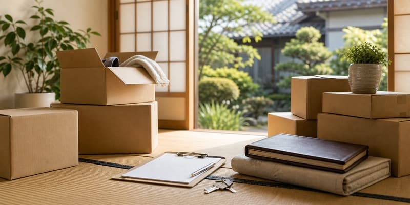 実家の家財や書類を整理する終活のイメージ