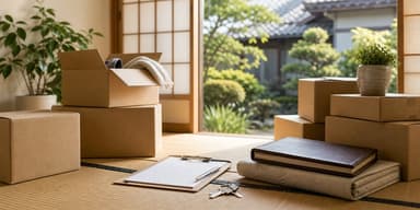 実家の家財や書類を整理する終活のイメージ