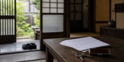 相続人同士の合意形成をイメージした古い家の室内と書類の写真