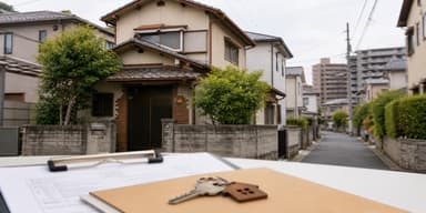 大阪の住宅街にある空き家と買取査定の書類